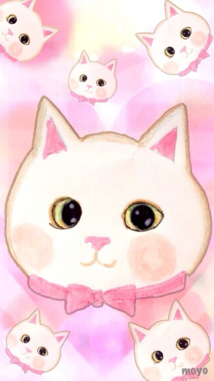 萌猫一只 iphone 壁纸 手绘 平铺