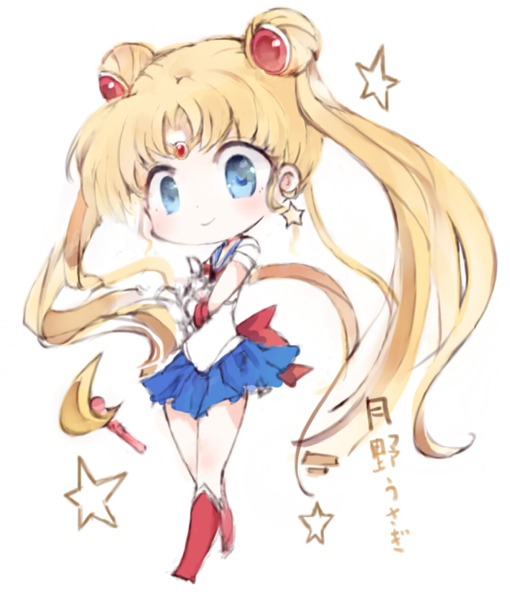 插画 动漫 q版 萌 美少女战士 月野兔 bykotatu