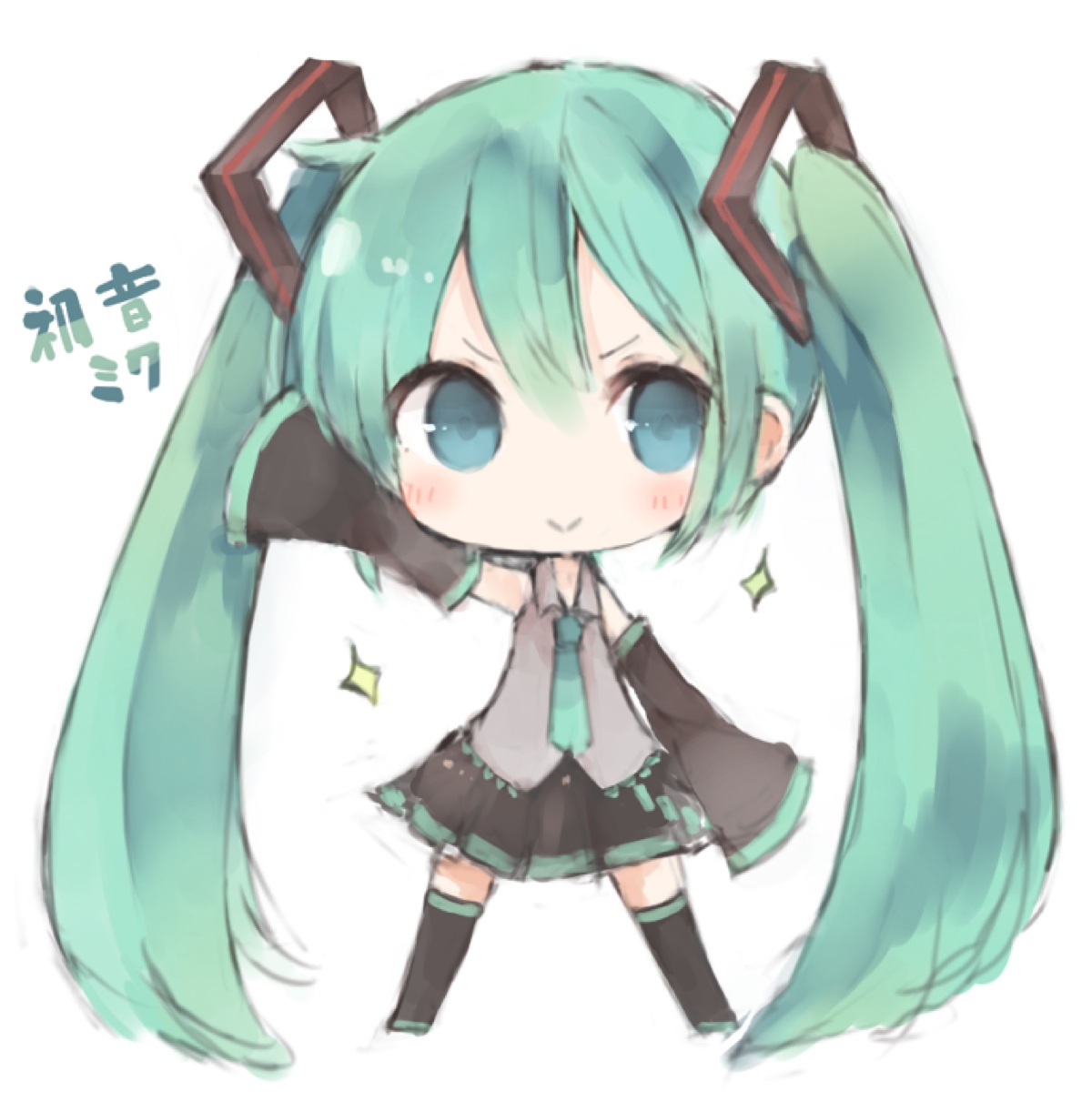 插画 动漫 q版 萌 初音未来 bykotatu