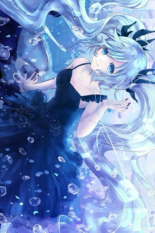 深海少女 初音未来 插画 二次元美少女 萌 壁纸