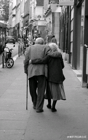 人生不缺什么,缺的是一个老了还能陪伴你走熟悉的街道的爱人,友人.