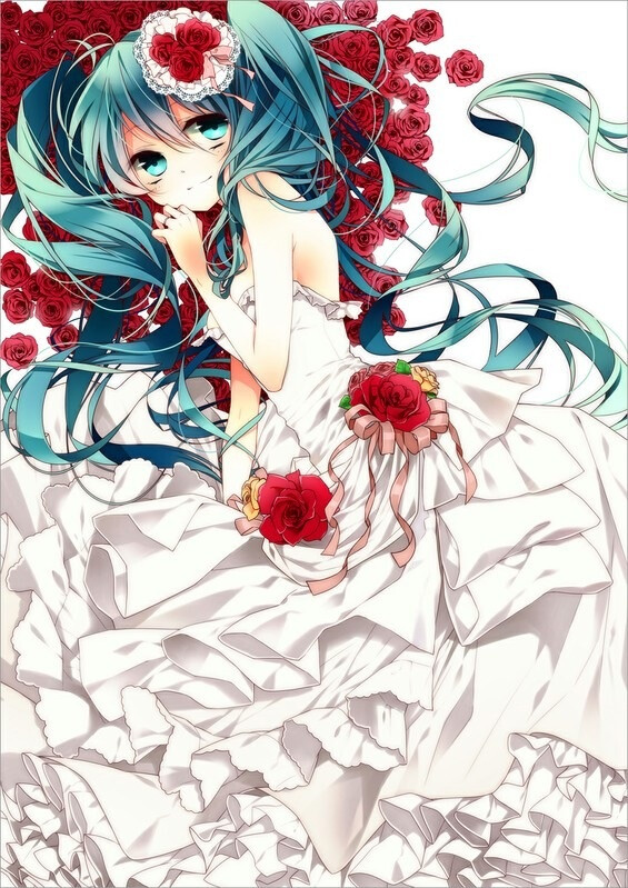 初音 插画手绘 二次元少女 萌 壁纸