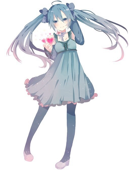 初音 插画手绘 二次元少女 萌 壁纸