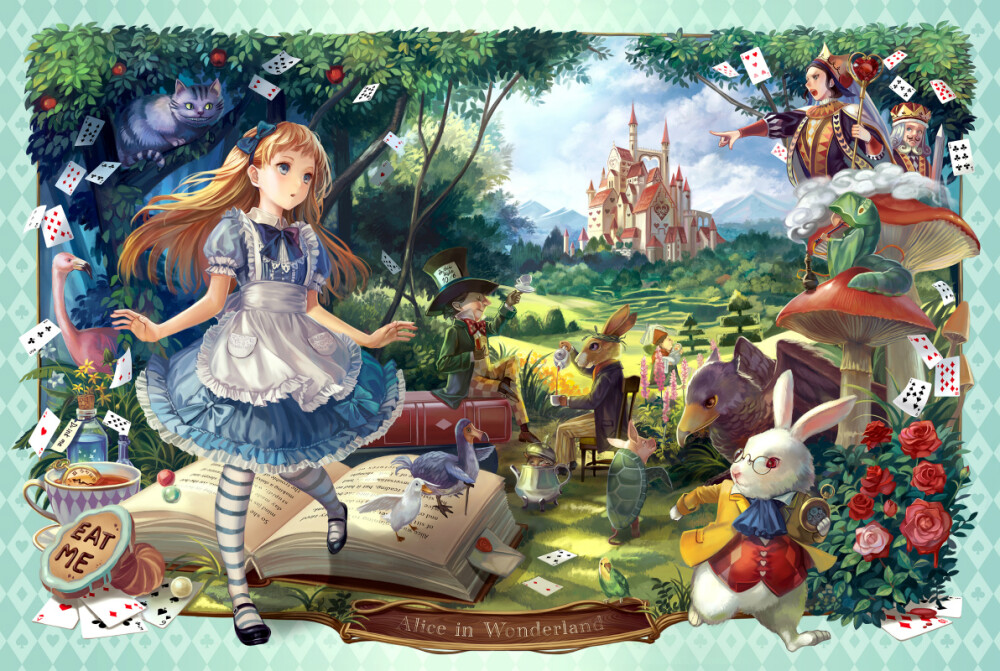 插画 少女      原创 壁纸   alice in wonderland    爱丽丝梦游仙境