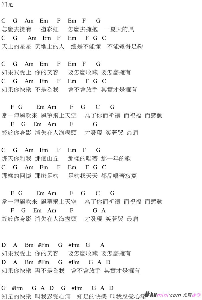 知足谱简谱_知足钢琴伴奏谱简谱(3)