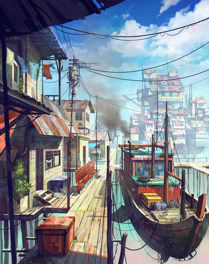 二次元 女孩 意境 风景 场景 建筑 p站