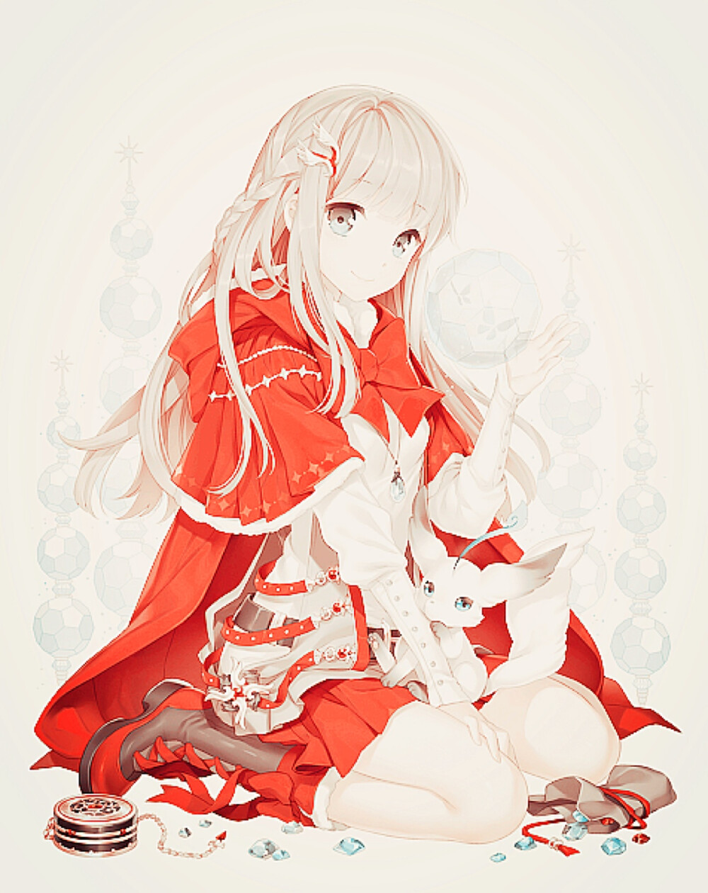 二次元 插画 动漫少女 萌系 萌兔 壁纸  by捕梦少女 求关注求深交