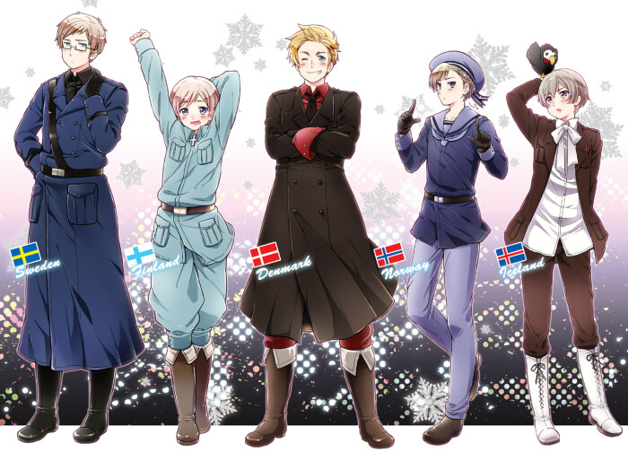 黑塔利亚 aph axis powers- hetalia 北欧五国 壁纸