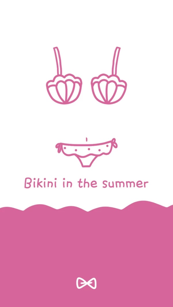 bikini iphone 壁纸 锁屏 微信 背景 平铺 手绘 插画