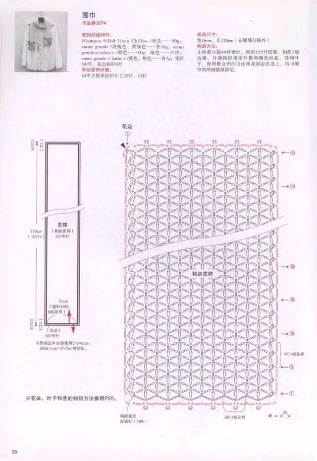 钩针围巾图解