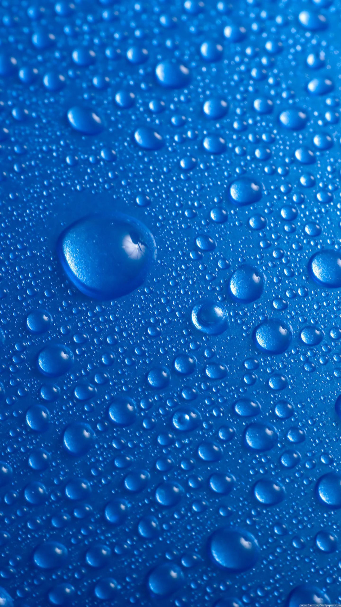 三星手机壁纸【1440x2560】蓝色 水滴 3d