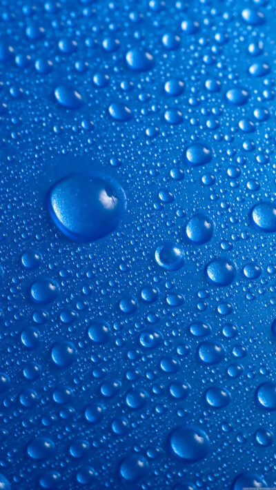 三星手机壁纸【1440x2560】蓝色 水滴 3d