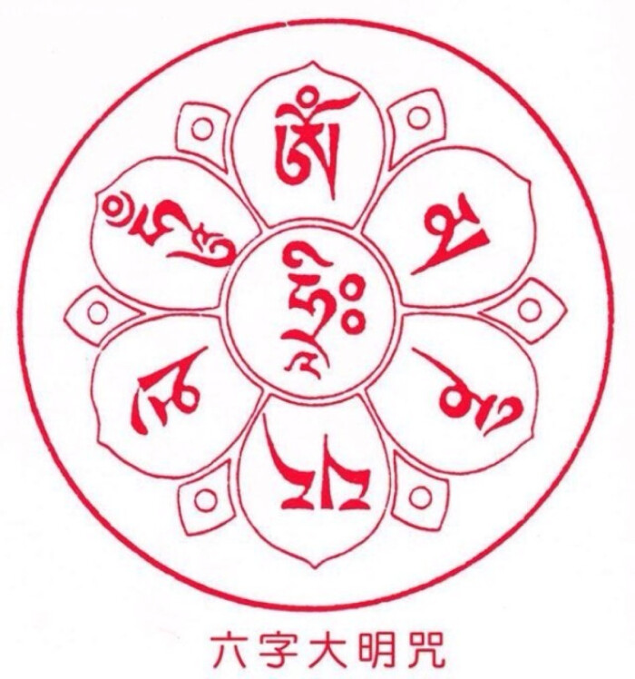 观音心咒:唵嘛呢叭咪吽,六字真言,六字大明咒,源于梵文,象征一切