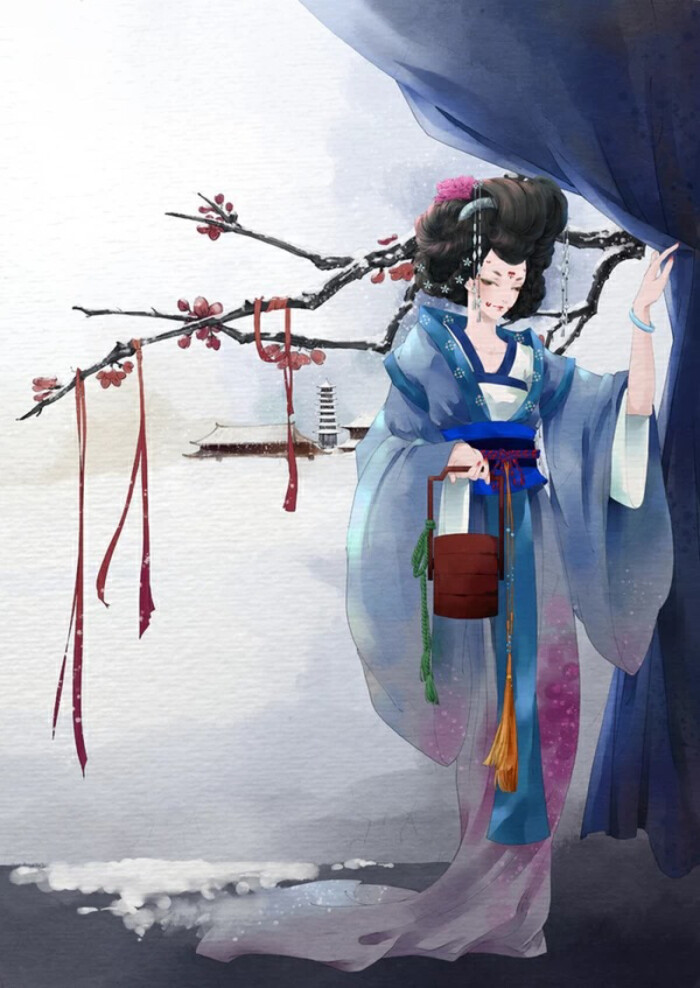 彼岸花.手绘,古风,美人.