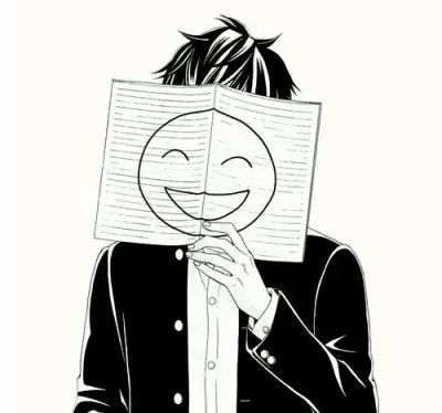 动漫男生 头像 二次元 黑白