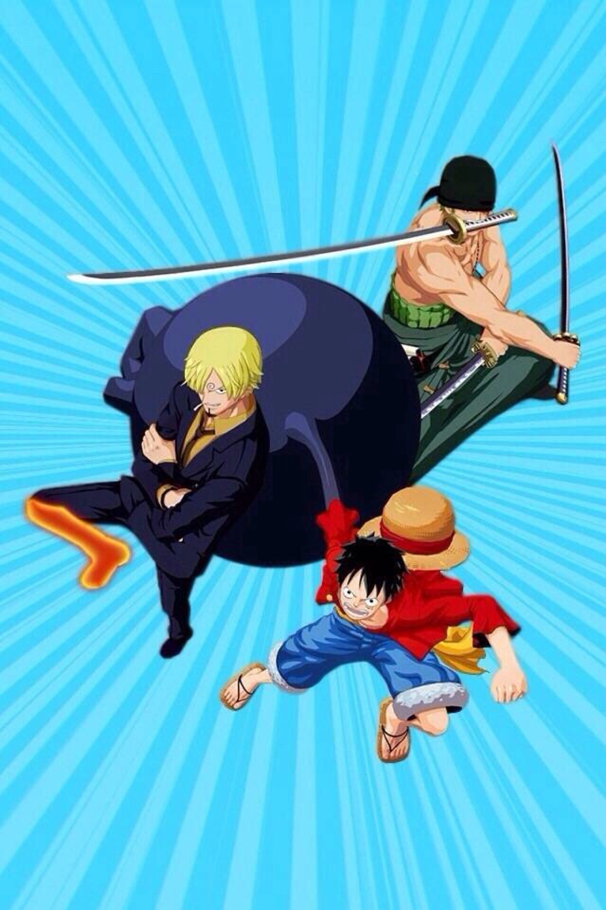 动漫 海贼王 壁纸 onepiece 草帽海贼团三大主力 路宝 索大 王子