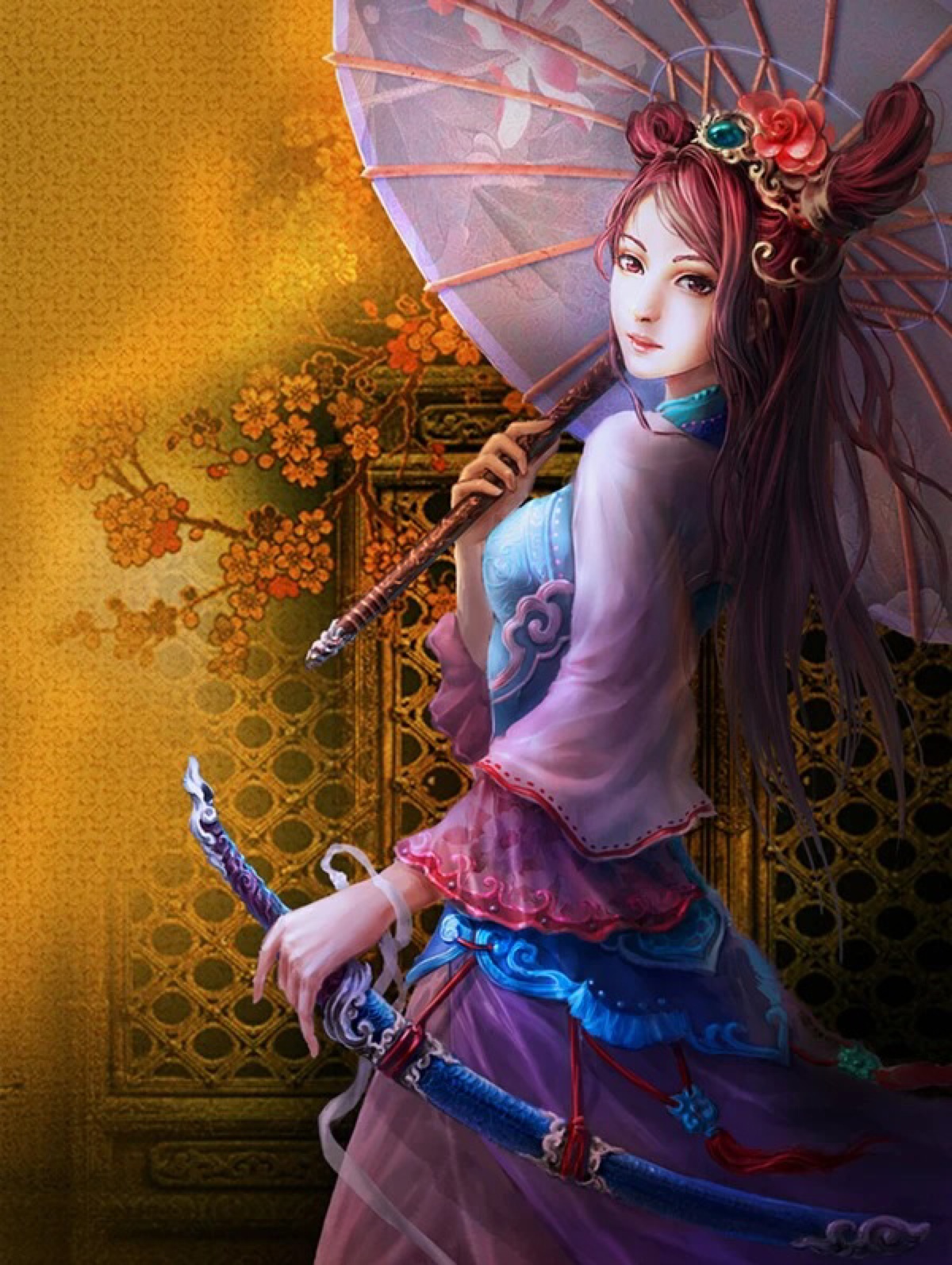 彼岸花.古风,手绘,美人.