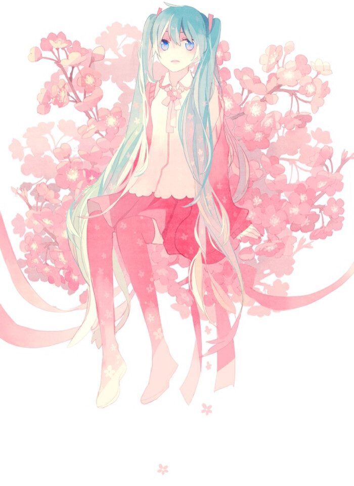 二次元 插画 动漫少女 唯美系 壁纸 miku 初音未来 by捕梦少女 求关注