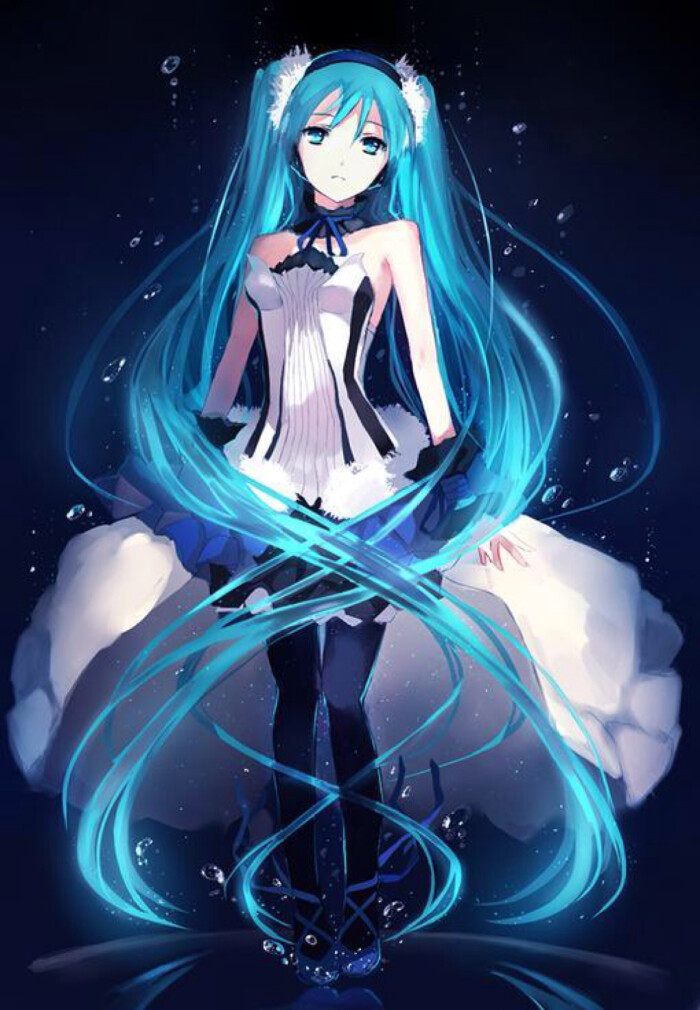 二次元 插画 动漫少女 唯美系 壁纸 miku 初音未来 by捕梦少女 求关注