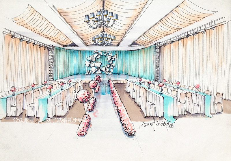 微信账号:刘子皓婚礼手绘设计 中国婚礼手绘设计qq群:121216468