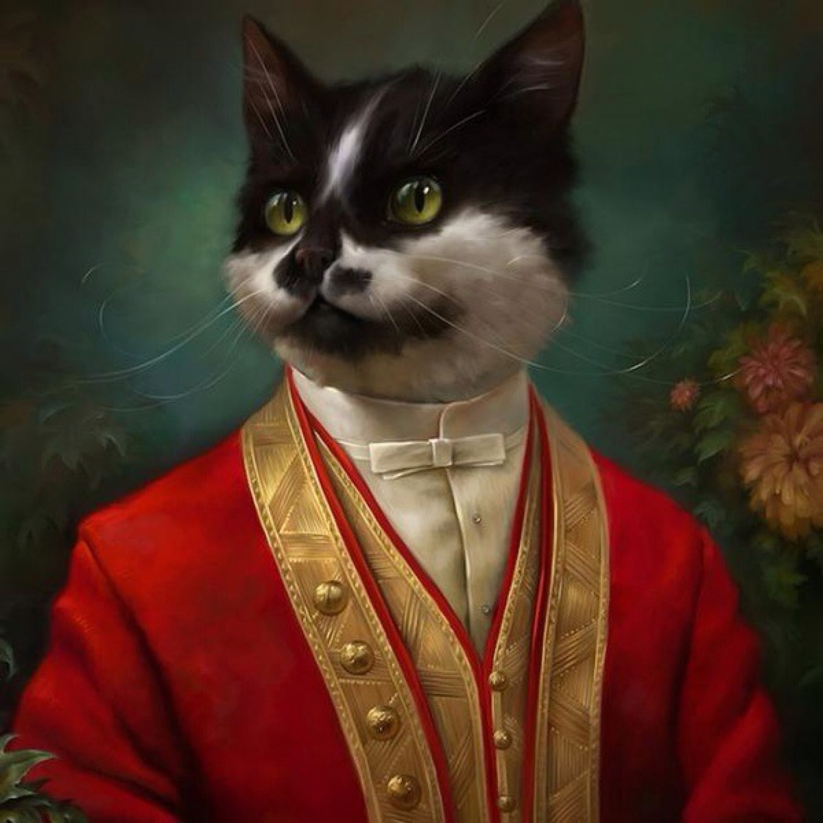 当油画中的人物变成霸气的猫咪