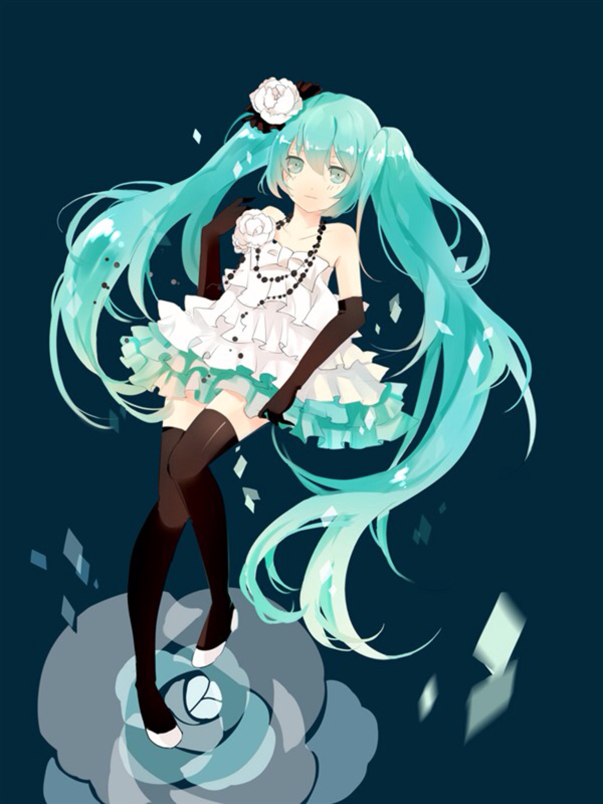 二次元 插画 动漫少女 唯美系 壁纸 miku 初音未来 by捕梦少女 求关注