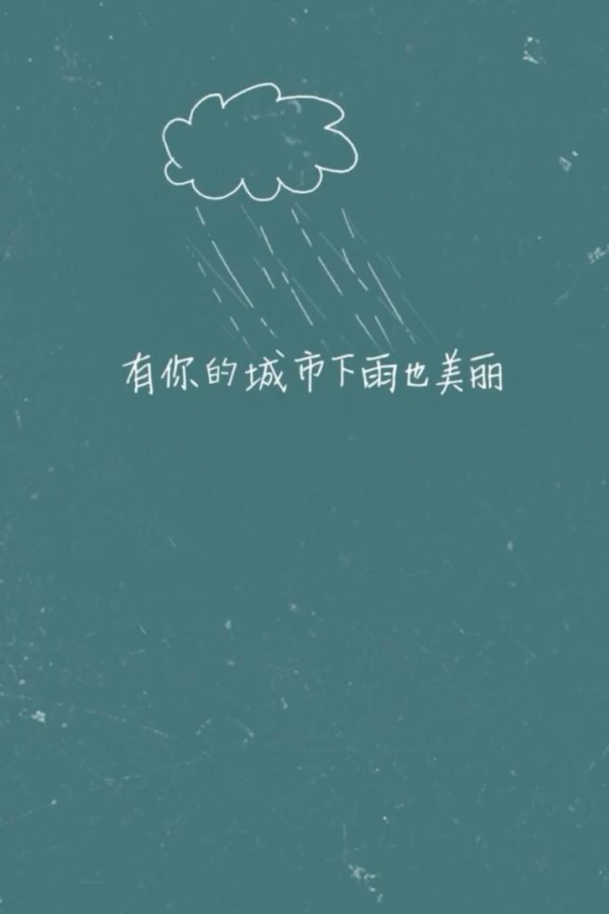 文字壁纸 有你的城市 下雨也美丽