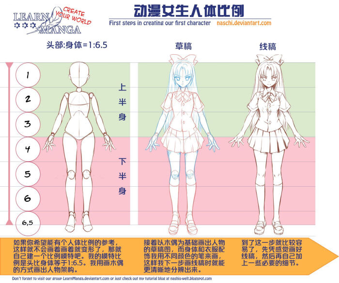 优动漫 素材 教程 #一目了然的动漫女生人体比例# 动漫 人体 比例