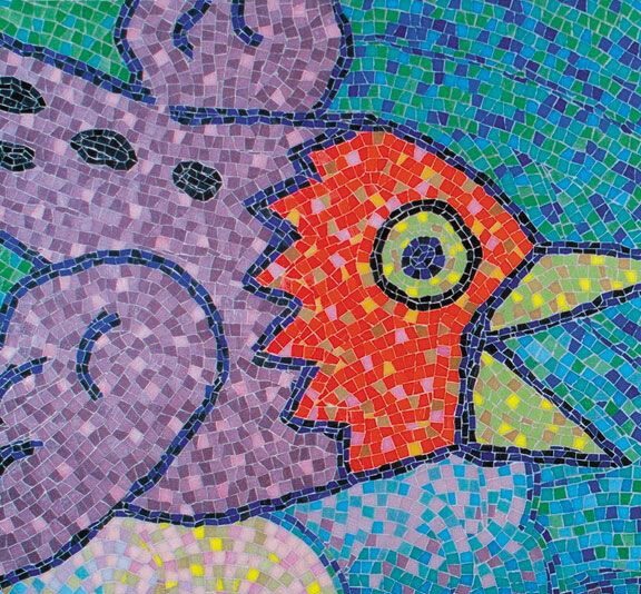 马赛克(mosaic),建筑专业名词为锦砖,分为陶瓷锦砖和玻璃锦砖两种.