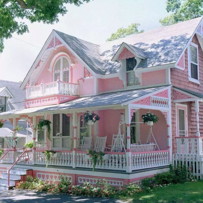 敲可爱的粉色房子