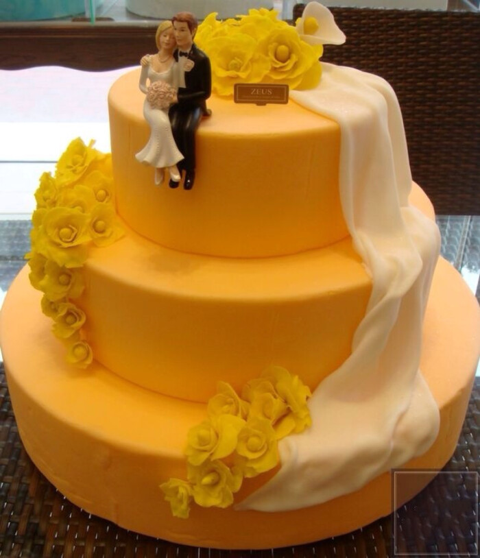 黄色系 结婚蛋糕