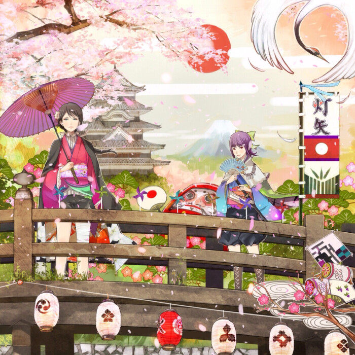 樱花 和风 日本 动漫 美图 美景 插画 iphone 5 壁纸 喜欢请点赞!