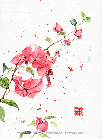 花草,水墨,封面,淡雅,唯美,插画,古风