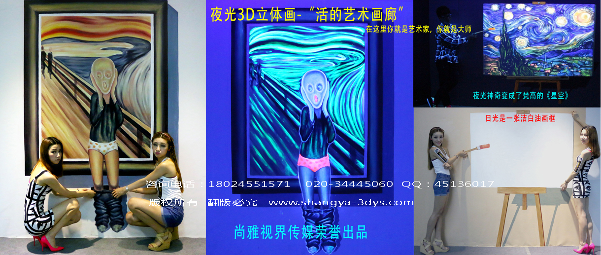 尚雅视界传媒-3d视觉艺术 3d立体画,夜光3d立体画,3d夜光立体画,3d地