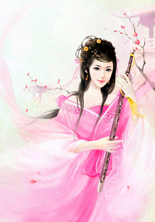 手绘古风美人拿剑?