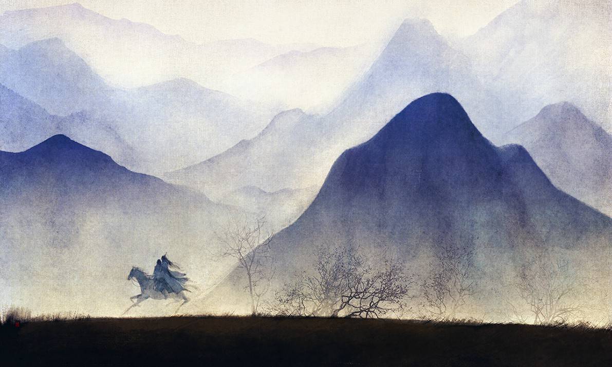 古风雅韵 背景 壁纸 素材 插画水彩 古画 水墨