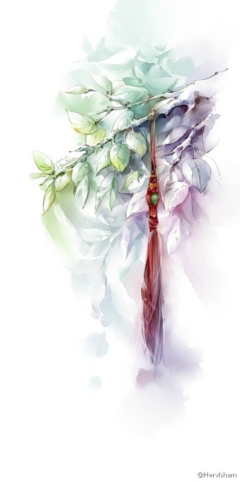 古风雅韵 背景 壁纸 素材 插画水彩 古画 水墨