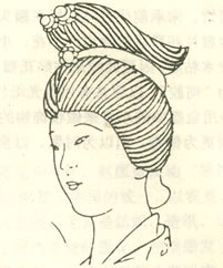 宋代宫女朝天髻发式(山西晋祠彩塑)