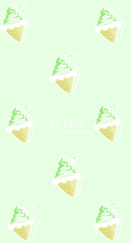 抹茶味の甜筒 壁纸