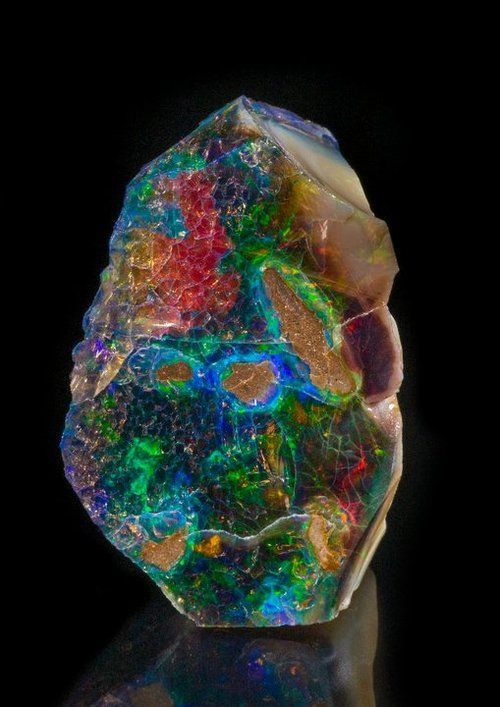 产自美国内华达州的维尔京谷欧泊,蛋白石作为宝石,英文名为opal,音译
