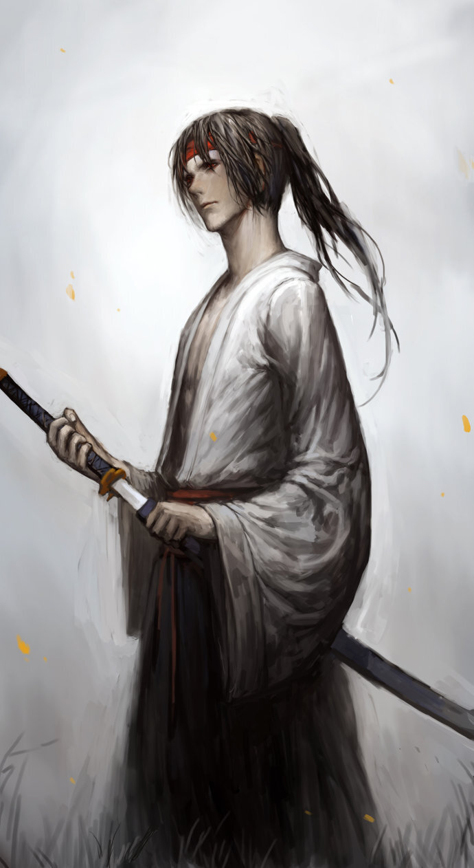 cg风 插画 壁纸 鼠绘 日本武士