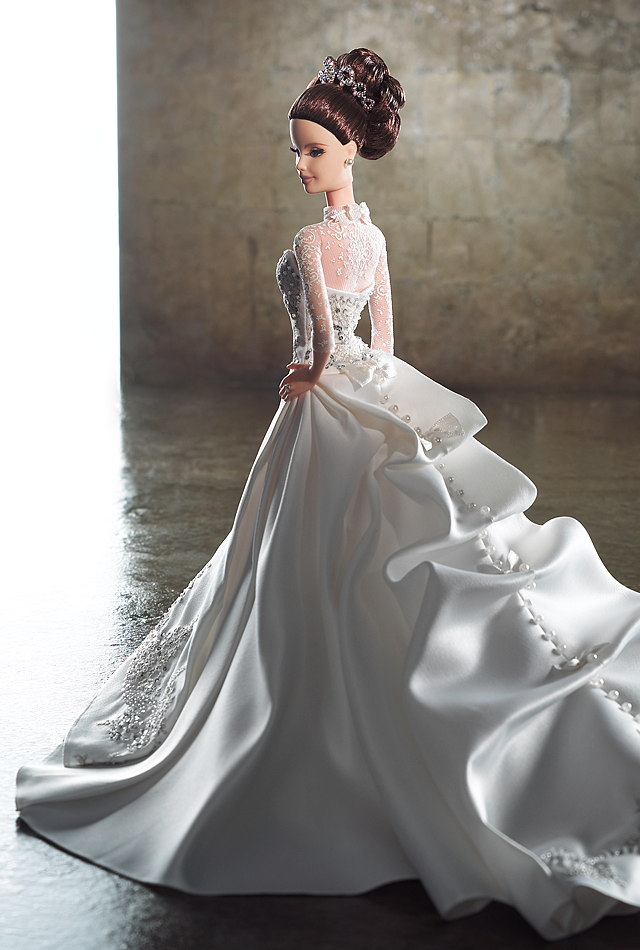 芭比娃娃 2007限量版 reem acra03 bride barbie03 doll 婚纱