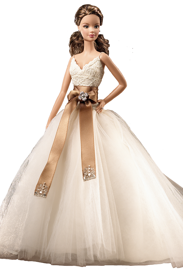 芭比娃娃 2006限量版 monique lhuillier bride barbie doll 婚纱