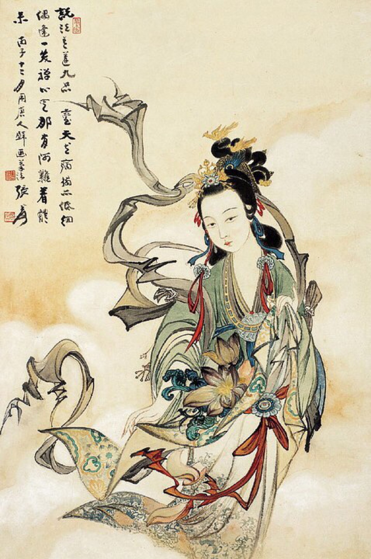 张大千 - 天女散花 by zhang daqian (1936)