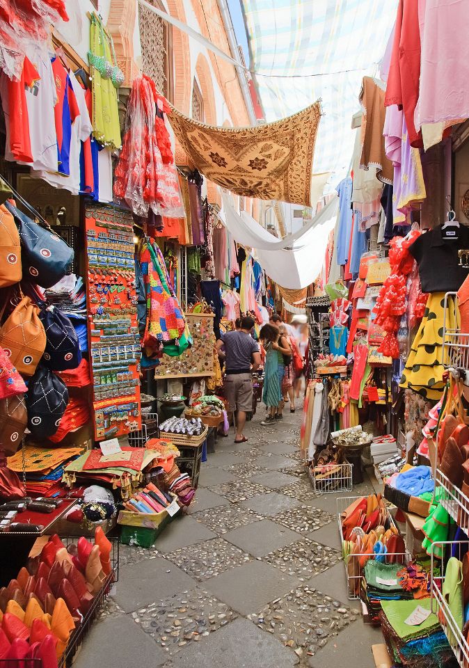 street market in granada, spain.