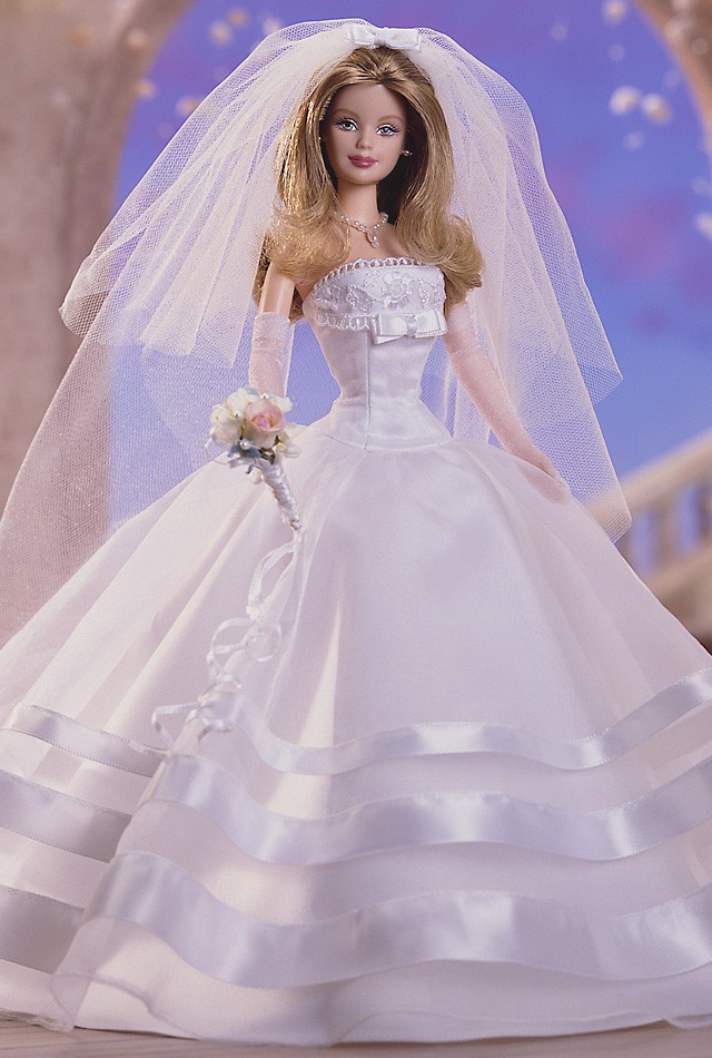 芭比娃娃 2003限量版 millennium wedding64 barbie03 doll 婚纱