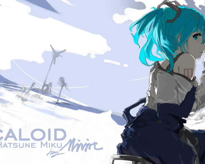 插画壁纸初音未来侧脸