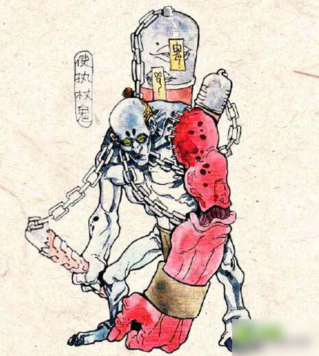 【使执杖鬼】据《地狱众生相》,《冥界鬼神》里记述:此鬼前生是一个趋