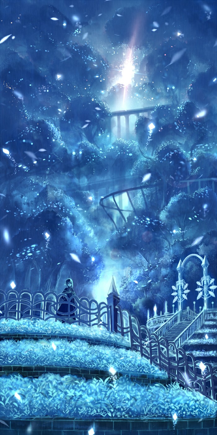 清新手绘插画星空植物光影壁纸桌面