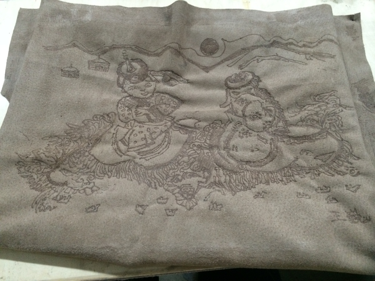 蒙古皮画